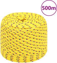 vidaXL Franghie de barca, galben, 10 mm, 500 m, polipropilena GartenMobel Dekor (152616)