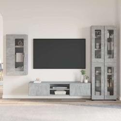 vidaXL Set comoda TV cu raft FLORIN 3 pcs Gri din beton Lemn compozit GartenMobel Dekor (3397947)