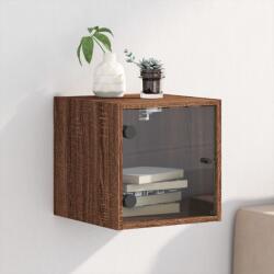 vidaXL Noptiera cu usa din sticla, Stejar maro 35x37x35 cm GartenMobel Dekor (836474)