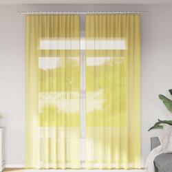 vidaXL Perdele Voile cu buzunare pentru bare 2 buc Galben GartenMobel Dekor (4102230)