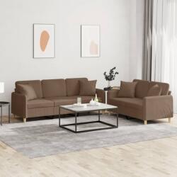 vidaXL Set de canapele cu perne, 2 piese, maro, textil GartenMobel Dekor (3202137) Canapea