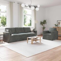 vidaXL Set de canapea 2 pcs Gri închis 228 x 78 x 80 cm Catifea GartenMobel Dekor (3407626) Canapea
