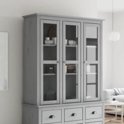 vidaXL Dulap cu usi din sticla „BODO, gri, lemn masiv de pin GartenMobel Dekor (355079) Comoda