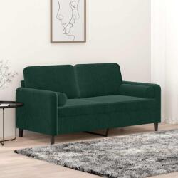 vidaXL Canapea cu 2 locuri cu pernute, verde închis, 140 cm, catifea GartenMobel Dekor (3200883) Canapea