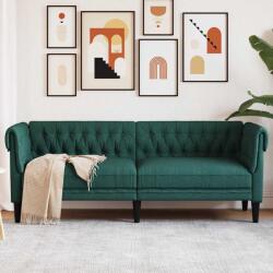 vidaXL Canapea Chesterfield cu 3 locuri, verde închis, material textil GartenMobel Dekor (372560) Canapea