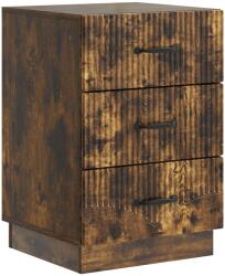 vidaXL Noptiera stejar fumuriu cu 3 sertare, 43x41x63, 5 cm, lemn prelucrat (895250)