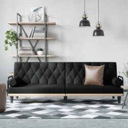 vidaXL Canapea extensibila cu cotiere, negru, textil GartenMobel Dekor (351939) Canapea