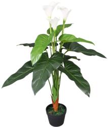 vidaXL Floare de cala crin artificiala cu ghiveci, 85 cm, alb GartenMobel Dekor (244445)