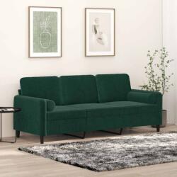 vidaXL Canapea cu 3 locuri cu pernute, verde închis, 180 cm, catifea GartenMobel Dekor (3200893) Canapea