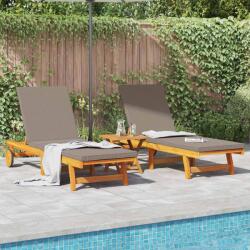 vidaXL Sezlong 2-persoana 3 pcs Maro Lemn Solid de Acacia GartenMobel Dekor (3325209)