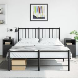 vidaXL Noptiere, 2 buc. , negru, 34, 5x39x62 cm, otel GartenMobel Dekor (841764)