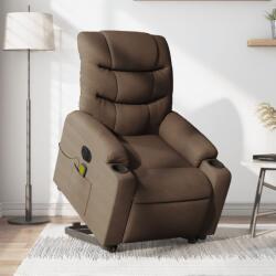 vidaXL Fotoliu electric de masaj rabatabil cu ridicare, maro, textil GartenMobel Dekor (3206676)