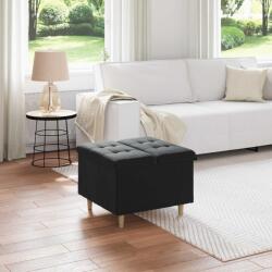 vidaXL Ottomana de depozitare cu perna Negru 60 x 60 x 45 cm Catifea GartenMobel Dekor (876829)