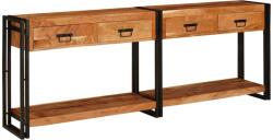 vidaXL Mese consola 2 pcs Maro 200 x 33 x 75 cm Lemn Solid de Acacia GartenMobel Dekor (3324227)