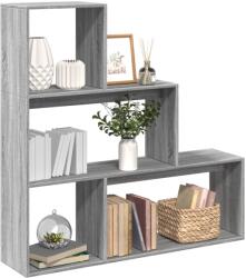vidaXL Biblioteca/separator 3 niveluri gri sonoma 123x29x123 cm lemn GartenMobel Dekor (857990) Biblioteca