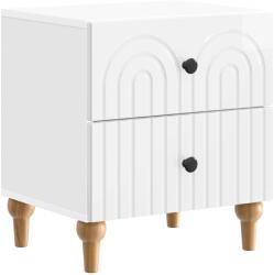 vidaXL Noptiera alb foarte lucios cu 2 sertare, 43 x 34, 5 x 48 cm, vidaXL (894073)