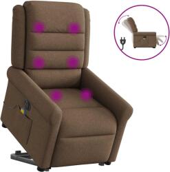 vidaXL Fotoliu electric de masaj rabatabil cu ridicare, maro, textil GartenMobel Dekor (3303348)