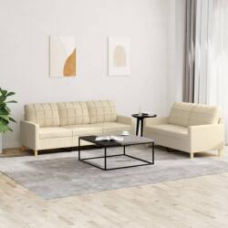 vidaXL Set de canapele cu perne, 2 piese, crem, textil GartenMobel Dekor (3201308) Canapea