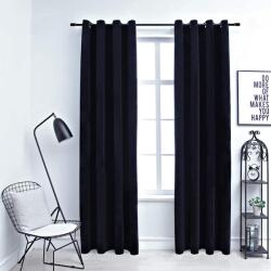 vidaXL Draperii opace cu inele, 2 buc. , negru, 140 x 245 cm, catifea GartenMobel Dekor (134490)