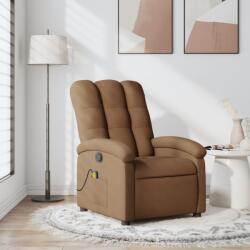 vidaXL Fotoliu de masaj rabatabil, maro, material textil GartenMobel Dekor (371743)