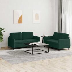 vidaXL Set canapele, 2 piese, verde închis, catifea GartenMobel Dekor (3201976) Canapea