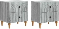 vidaXL Set 2 noptiere Sonoma gri cu 4 sertare, 43 x 34, 5 x 48 cm (894078)