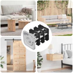 vidaXL Insert tub filetat 12 pcs Negru si argintiu Otel Galvanizat GartenMobel Dekor (864851)