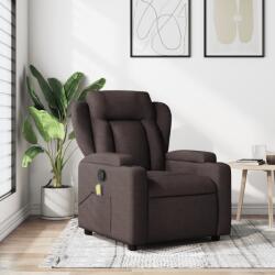 vidaXL Fotoliu de masaj rabatabil, maro închis, material textil GartenMobel Dekor (372420)