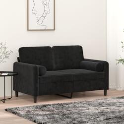 vidaXL Canapea cu 2 locuri cu pernute, negru, 120 cm, catifea GartenMobel Dekor (3200876) Canapea
