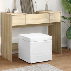 vidaXL Taburet Alb 41 x 41 x 40 cm Piele ecologica si lemn stratificat GartenMobel Dekor (876757)