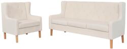 vidaXL Set de canapele, 2 piese, material textil, alb crem GartenMobel Dekor (274929) Canapea