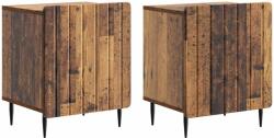 vidaXL Set 2 noptiere vintage din lemn vechi, 43 x 34, 5 x 52 cm, cu usa (894352)