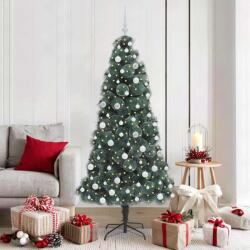 vidaXL Brad Christmas artificial pre-iluminat cu set de globuri 180 cm GartenMobel Dekor (3396169)