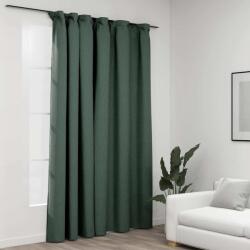 vidaXL Draperie opaca, aspect de in, verde, 290 x 245 cm, cu carlige GartenMobel Dekor (321191)