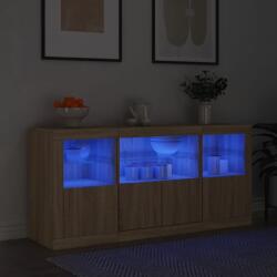 vidaXL Servanta cu lumini LED, stejar sonoma, 142, 5x37x67 cm GartenMobel Dekor (3209067) Comoda