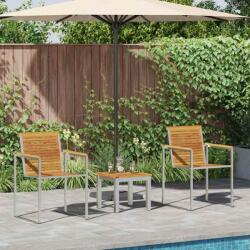 vidaXL Sezlong 3 pcs Maro Lemn Solid de Acacia GartenMobel Dekor (3334838)