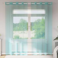 vidaXL Perdele Voile cu Oeje 2 buc Turcoaz GartenMobel Dekor (4102146)