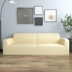 vidaXL Husa elastica pentru canapea cu 3 locuri poliester jersey crem GartenMobel Dekor (332946)