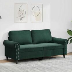 vidaXL Canapea cu 2 locuri, verde închis, 140 cm, catifea GartenMobel Dekor (359531) Canapea