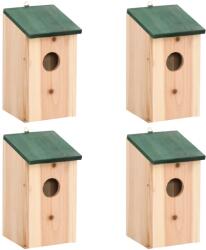 vidaXL Casute de pasari, 4 buc. , 12x12x22 cm, lemn GartenMobel Dekor (41012)