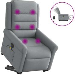 vidaXL Fotoliu electric masaj rabatabil cu ridicare, gri închis textil GartenMobel Dekor (3303344)