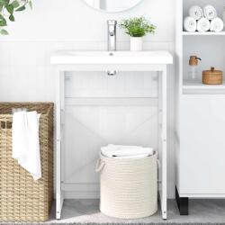 vidaXL Cadru chiuveta de baie, alb, 59x38x83 cm, fier GartenMobel Dekor (338497)
