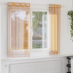 vidaXL Perdele Voile cu Oelii 2 buc Portocaliu 140x175 cm GartenMobel Dekor (4102090)