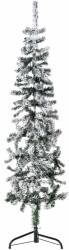 vidaXL Jumatate brad de Craciun artificial subtire, cu zapada, 150 cm GartenMobel Dekor (344605)