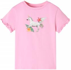 vidaXL Tricou pentru copii cu maneci lungi, roz aprins, 104 GartenMobel Dekor (10680)