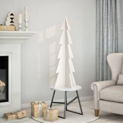 vidaXL Brad de Craciun decorativ, alb, 112 cm, lemn de pin masiv GartenMobel Dekor (858172)