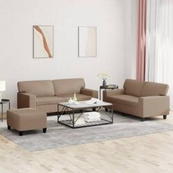 vidaXL Set de canapele, 3 piese, cappuccino, piele ecologica GartenMobel Dekor (3201923) Canapea