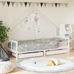 vidaXL Cadru pat copii cu sertare, alb, 80x200 cm, lemn masiv de pin GartenMobel Dekor (834550)