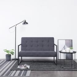 vidaXL Canapea cu 2 locuri si cotiere, gri închis, otel/textil GartenMobel Dekor (282162) Canapea