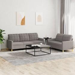 vidaXL Set de canapea cu perne, 2 piese, gri taupe, material textil GartenMobel Dekor (3201313) Canapea
